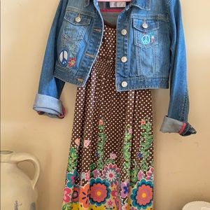 Soft sweet chocolate brown print 6x dress